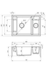 Мойка кухонная гранитная Deante с магнитами Deante Magnetic ZRM N503, Nero цена и информация | Раковины на кухню | pigu.lt