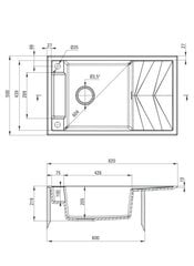 Deante granitinė virtuvinė plautuvė su magnetais Deante Magnetic ZRM N113, Nero kaina ir informacija | Virtuvinės plautuvės | pigu.lt