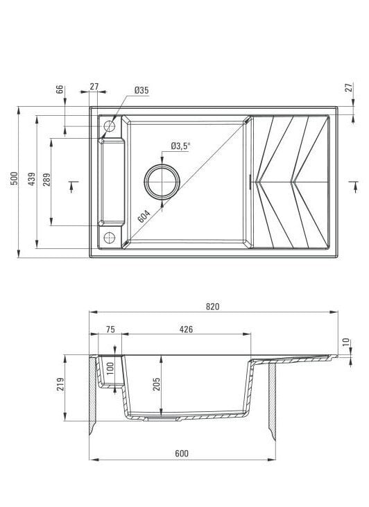 Deante granitinė virtuvinė plautuvė su magnetais Deante Magnetic ZRM N113, Nero kaina ir informacija | Virtuvinės plautuvės | pigu.lt