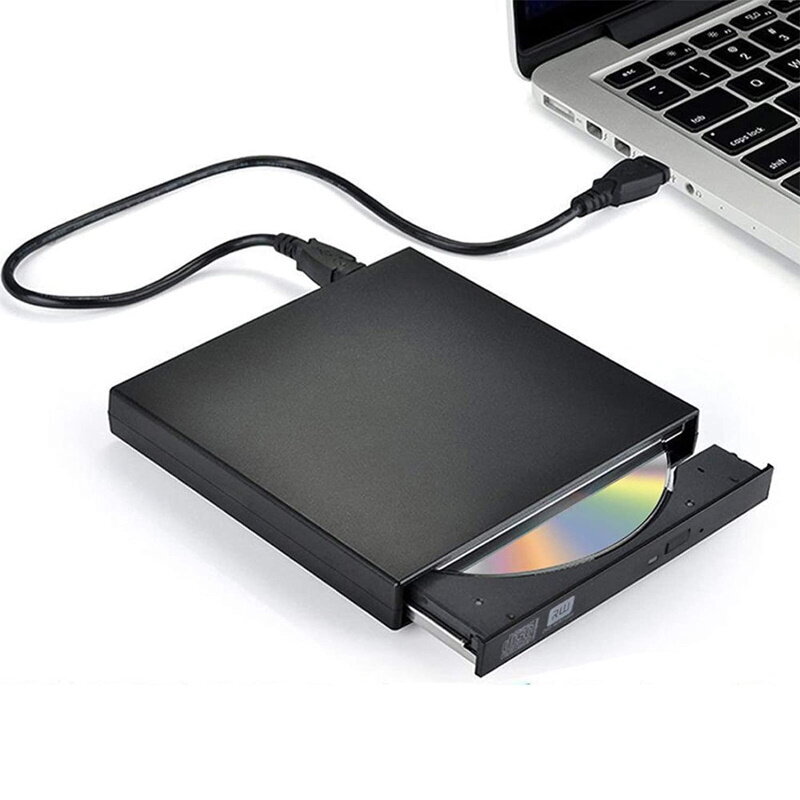 Устройство чтения дисков с USB Кабельным питанием CP RW1, тонкий внешний USB  2.0 CD, DVD, черное цена | pigu.lt