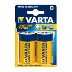 Щелочная батарейка varta lr20 longlife 2 шт/бл. цена и информация | Батарейки | pigu.lt