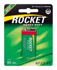 Батарейки ROCKET 6F22-1BB (9V) 1 шт цена и информация | Батарейки | pigu.lt