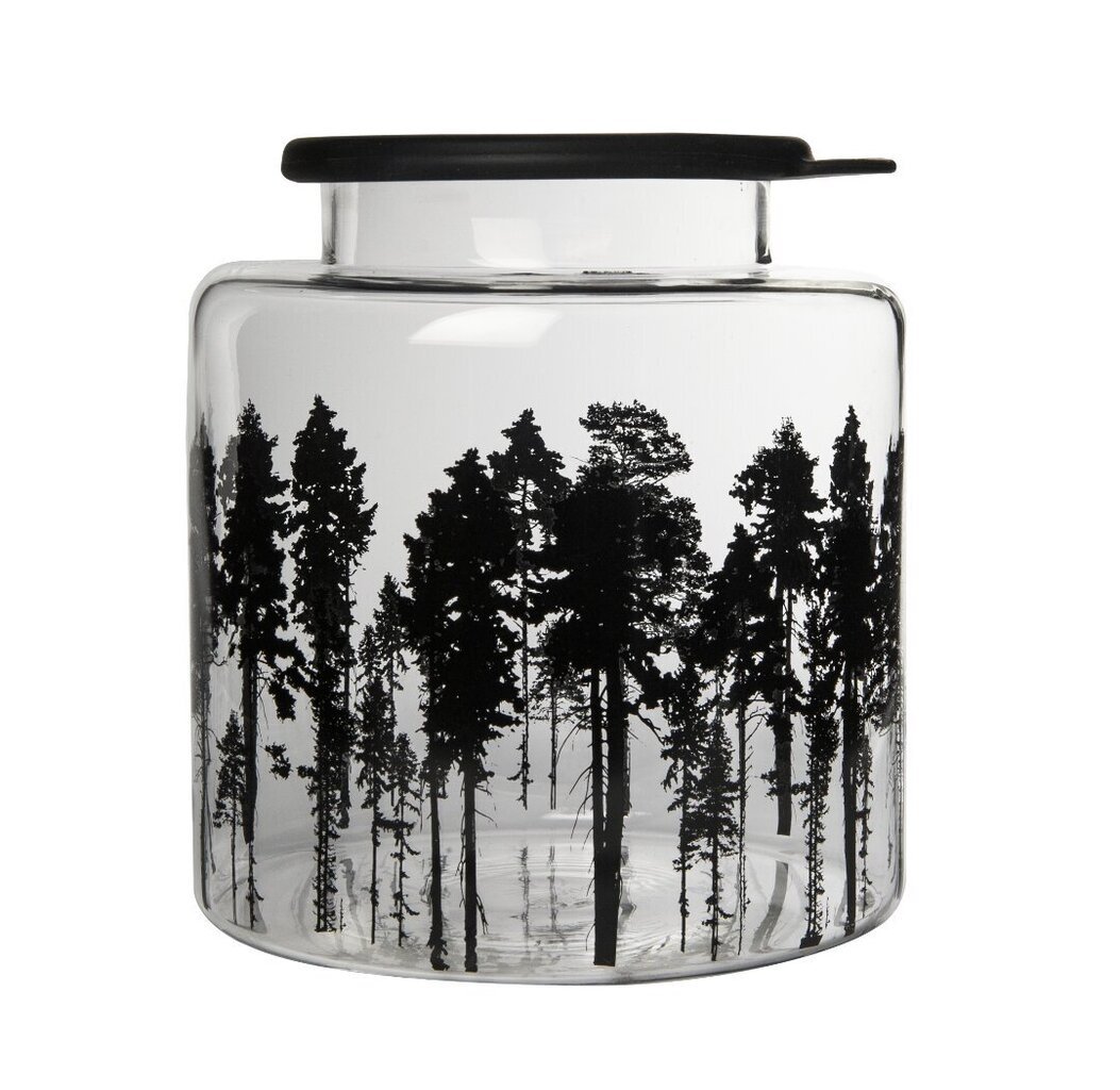 „Muurla Nordic“ Stiklinis indas laikymui 3 L, Ø16 cm, aukštis 17 cm, su silikoniniu dangteliu, miškas kaina ir informacija | Maisto saugojimo  indai | pigu.lt