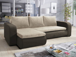 Kampinė sofa-lova Brooklyn, ruda kaina ir informacija | Sofos | pigu.lt