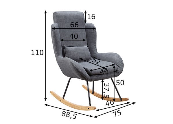 Supamasis fotelis Rocky, pilkas kaina ir informacija | Svetainės foteliai | pigu.lt