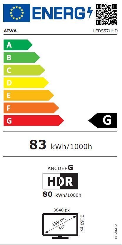 Aiwa LED557UHD kaina ir informacija | Televizoriai | pigu.lt