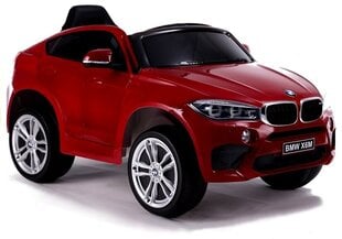 Vaikiškas elektrinis visureigis BMW X6M, nudažytas raudonai kaina ir informacija | Elektromobiliai vaikams | pigu.lt