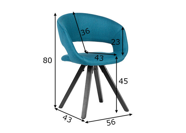 Valgomojo kėdė Retro, mėlyna kaina ir informacija | Virtuvės ir valgomojo kėdės | pigu.lt