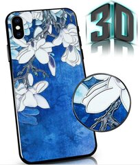 Mocco Flowers Back Case 3D for Samsung Galaxy A72 Blue kaina ir informacija | Telefono dėklai | pigu.lt