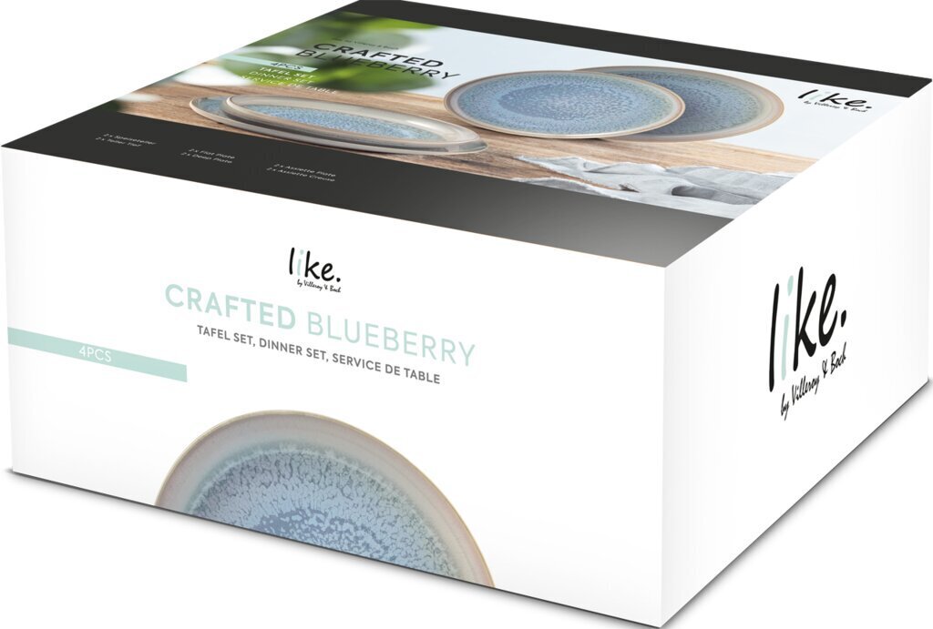 4 dalių indų komplektas Like by Villeroy & Boch Crafted Blueberry kaina ir informacija | Indai, lėkštės, pietų servizai | pigu.lt