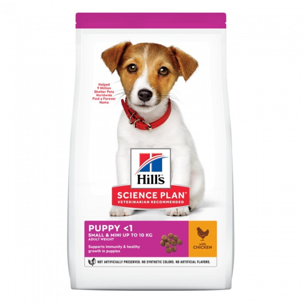 Hill's Science plan Puppy Small Medium Chicken sausas maistas mažiems ir vidutiniams šuniukams iki 12 mėn su vištiena, 6 kg kaina ir informacija | Sausas maistas šunims | pigu.lt
