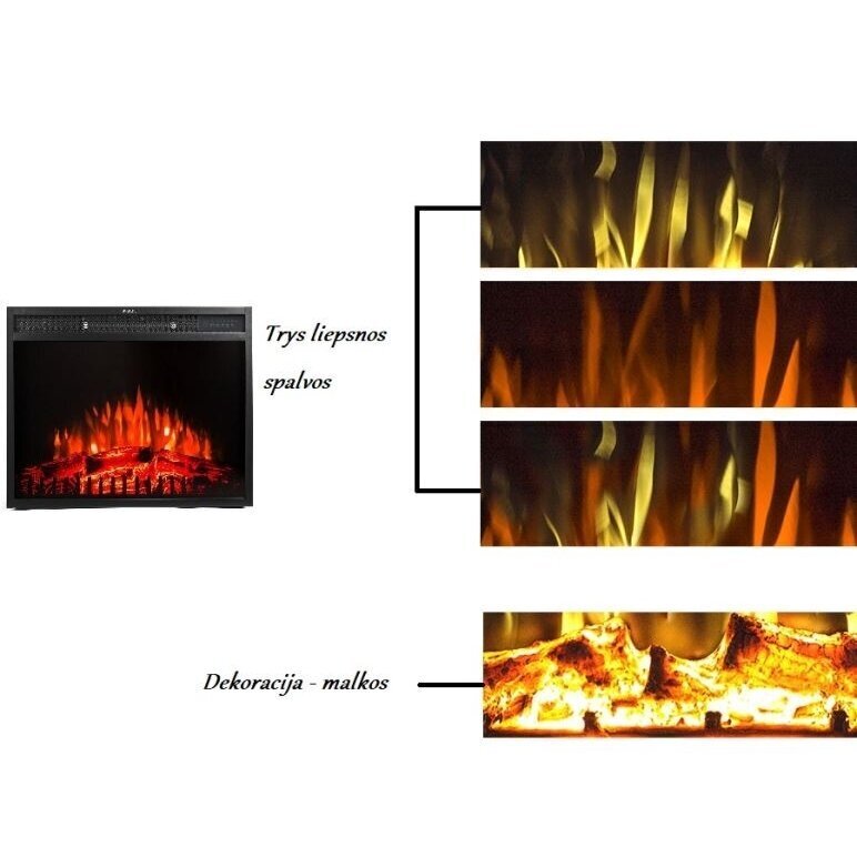 Įmontuojamas elektrinis židinys Aflamo Led 60 kaina ir informacija | Židiniai, ugniakurai | pigu.lt
