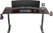 ultradesk žaidimų stalas ultradesk cruiser black, 160x70 cm, 66-82 cm, ausinių laikiklis, 3 skylės laidams, reguliuojamas aukštis, su цена и информация | Kompiuteriniai, rašomieji stalai | pigu.lt