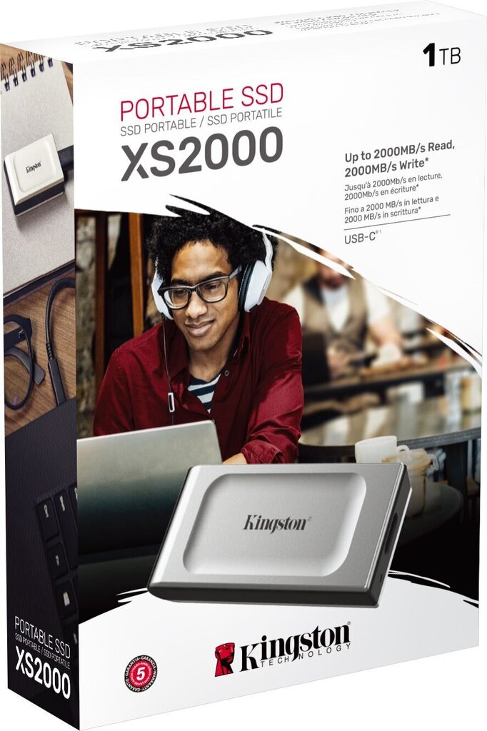 External SSD|KINGSTON|1TB|USB 3.2|Write speed 2000 MBytes/sec|Read speed 2000 MBytes/sec|SXS2000/1000G цена и информация | Išoriniai kietieji diskai (SSD, HDD) | pigu.lt