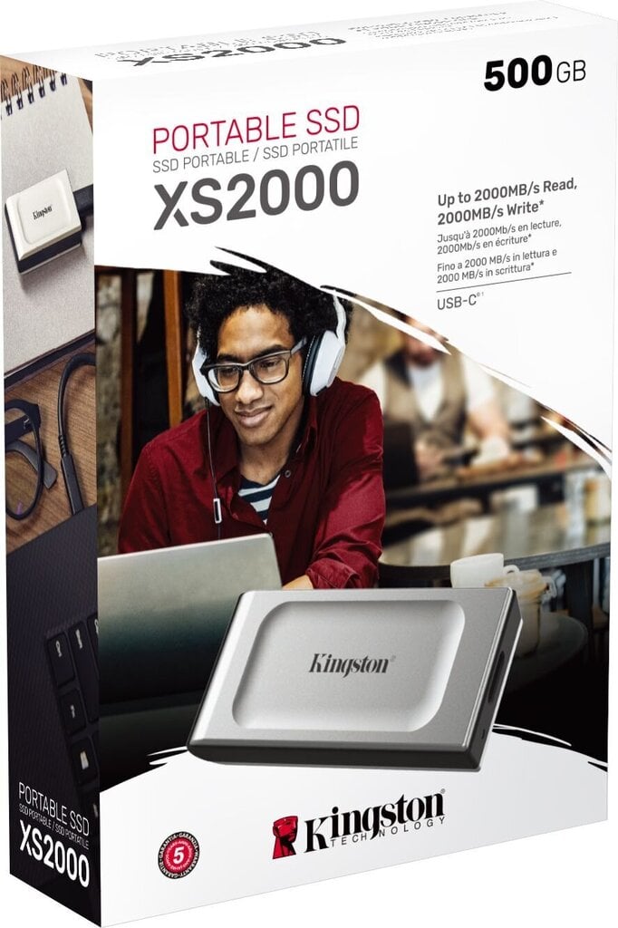 Kingston SXS2000, 500 GB kaina ir informacija | Išoriniai kietieji diskai (SSD, HDD) | pigu.lt