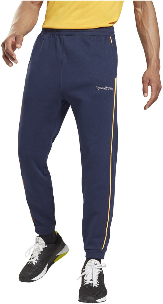 Sportinės kelnės vyrams Reebok Te Piping Jogger Blue GT5798, mėlynos цена и информация | Sportinė apranga vyrams | pigu.lt