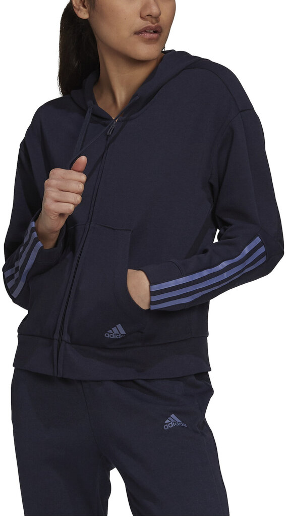 Džemperis moterims Adidas W Dk Fz Hoodie Blue H07805, mėlynas цена и информация | Džemperiai moterims | pigu.lt