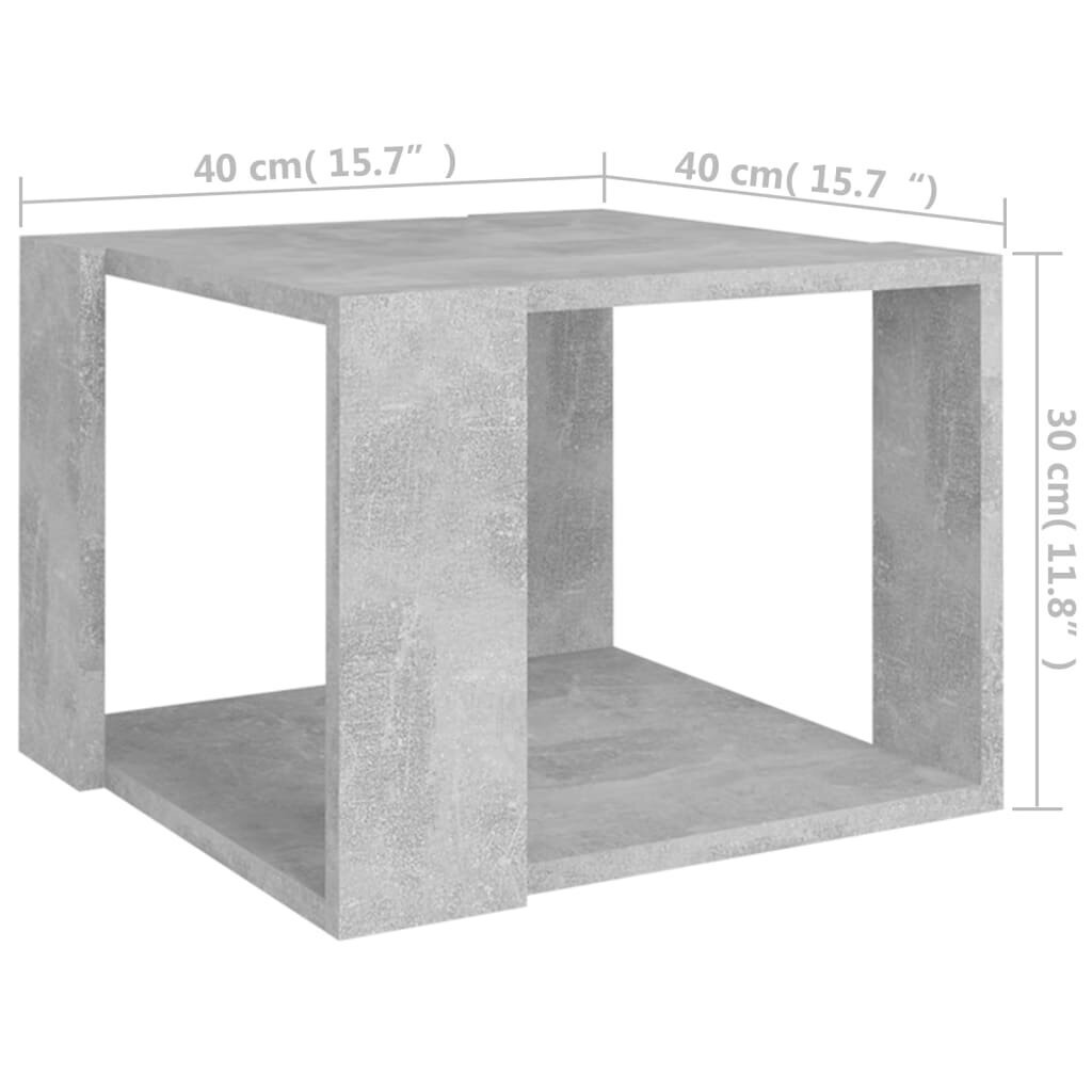 Kavos staliukas, 40x40x30 cm, pilkas kaina ir informacija | Kavos staliukai | pigu.lt
