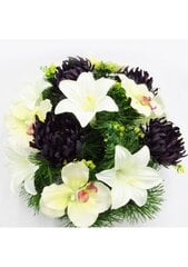 Dirbtinių gėlių vainikas su lelijomis, chrizantemomis, orchidėjomis kaina ir informacija | Dirbtinės gėlės | pigu.lt