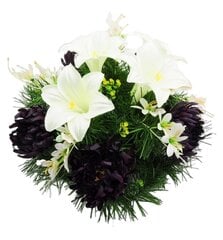 Dirbtinių gėlių vainikas su lelijomis, chrizantemomis kaina ir informacija | Dirbtinės gėlės | pigu.lt