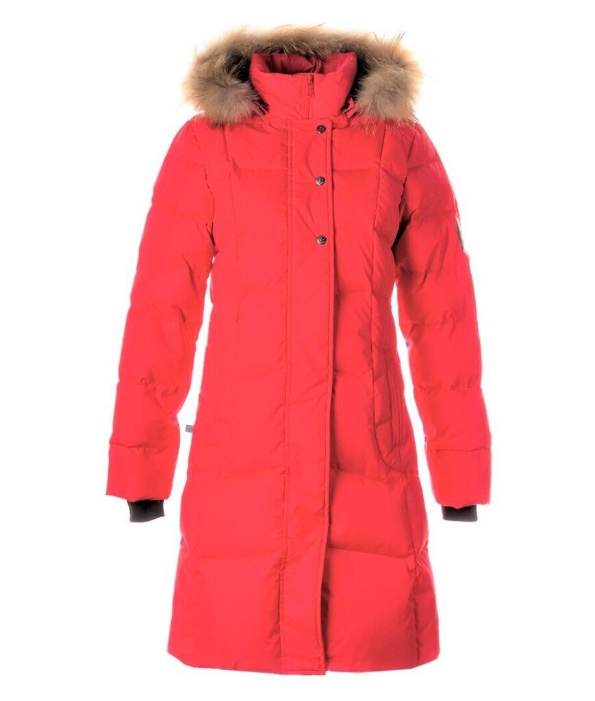 Huppa moteriška pūkinė striukė su natūraliu kailiu YESSICA 907166273, raudona цена и информация | Paltai moterims | pigu.lt