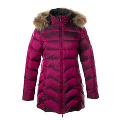 Женское зимнее пальто с натуральным мехом Huppa Patrice 2, бордовое  907166301 цена и информация | Женские куртки | pigu.lt