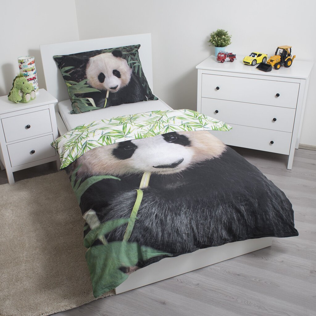 Vaikiškas patalynės komplektas Panda, 140x200 cm, 2 dalių kaina ir informacija | Patalynė kūdikiams, vaikams | pigu.lt