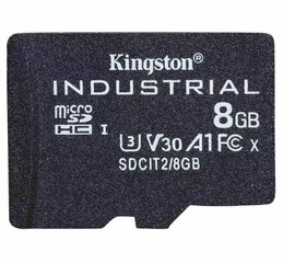 Kingston 8GB, micro SDHC, SDCIT2/8GBSP, UHS-I U3 (Class 10), V30, A1, pSLC card kaina ir informacija | Atminties kortelės telefonams | pigu.lt