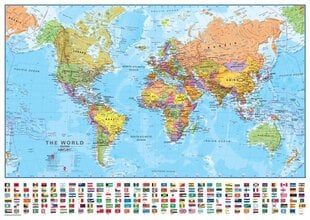 Политическая настенная карта, 53x68 см цена и информация | Карты мира | pigu.lt