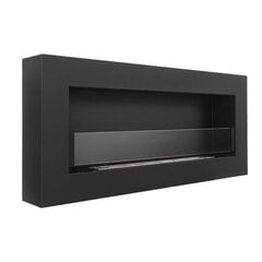 Pakabinamas biožidinys Bioheat BOX 900x400 TUV Black su stiklu kaina ir informacija | Židiniai, ugniakurai | pigu.lt