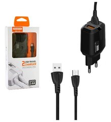 Somostel 2.4A + kabel typ-C USB-C 2400mAh 2xUSB Dual SMS-A139 цена и информация | Зарядные устройства для телефонов | pigu.lt