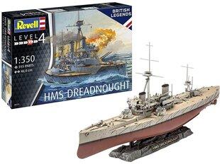 Сборная пластиковая модель Revell - British Legends: HMS Dreadnought, 1/350, 05171 цена и информация | Конструкторы и кубики | pigu.lt