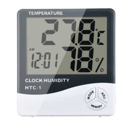 Skaitmeninis termometras-laikrodis, HTC-1 kaina ir informacija | Meteorologinės stotelės, termometrai | pigu.lt