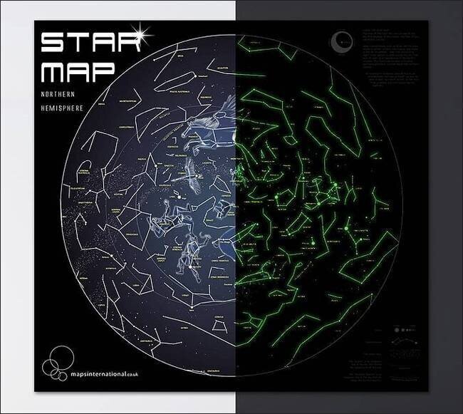 Sieninis žvaigždžių/dangaus žemėlapis цена и информация | Žemėlapiai | pigu.lt