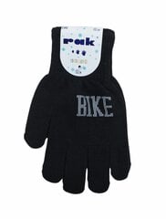 Перчатки для мальчиков Rak R-012 Biker, чёрные цена и информация | Зимняя одежда для детей | pigu.lt