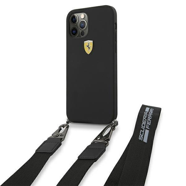 Ferrari FESTRAHCP12MBK iPhone 12/12 Pro 6,1 &quot;black On Track Silicone strap цена и информация | Telefono dėklai | pigu.lt