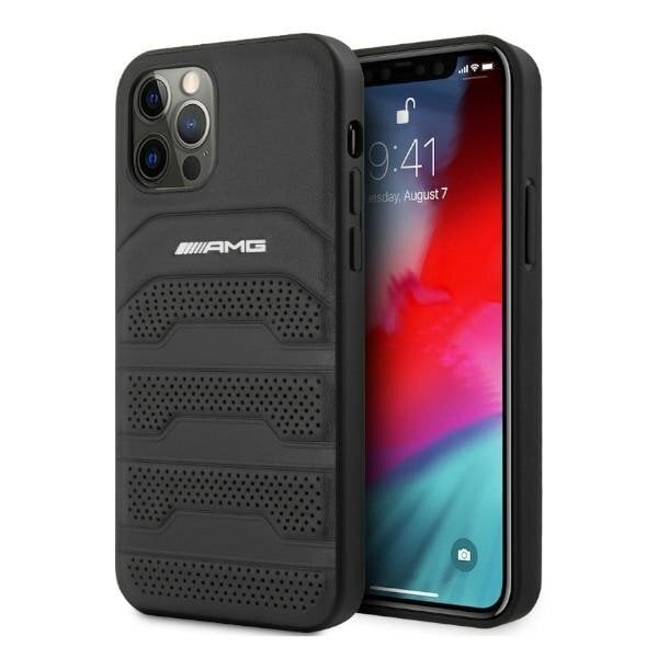 AMG AMHCP12LGSEBK skirtas iPhone 12 Pro Max 6,7", juodas kaina ir informacija | Telefono dėklai | pigu.lt