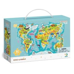 Dėlionė Žemėlapis su gyvūnais, 80 detalių kaina ir informacija | Dėlionės (puzzle) | pigu.lt