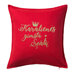 Dekoratyvinė pagalvė su užrašu Karalienės gimsta spalį, raudona. kaina ir informacija | Originalios pagalvės, užvalkalai | pigu.lt