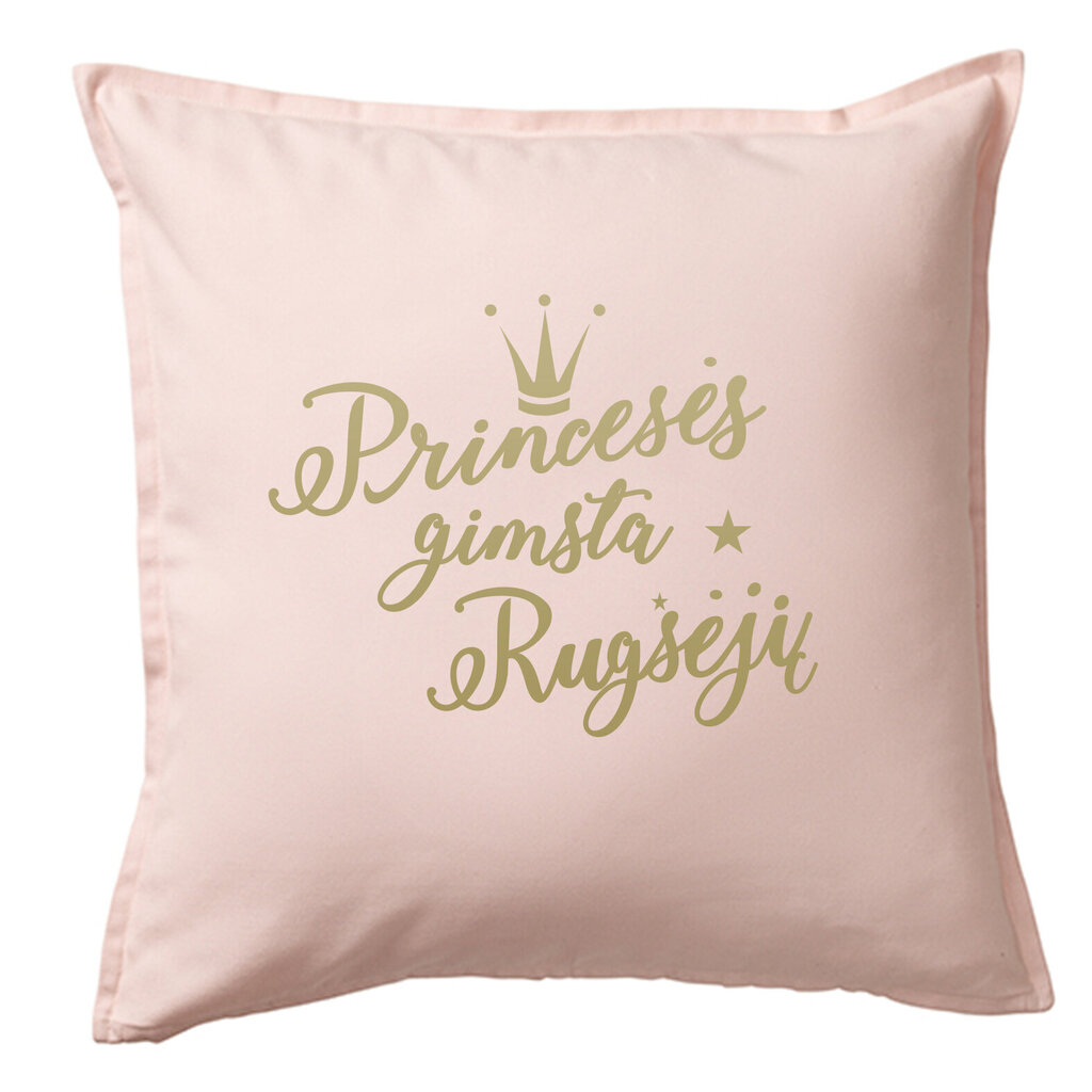 Dekoratyvinė pagalvė su užrašu Princesės gimsta rugsėjį, rožinė. kaina ir informacija | Originalios pagalvės, užvalkalai | pigu.lt