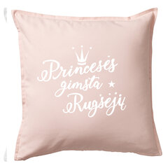 Dekoratyvinė pagalvė su užrašu Princesės gimsta rugsėjį, rožinė. цена и информация | Оригинальные подушки, наволочки | pigu.lt