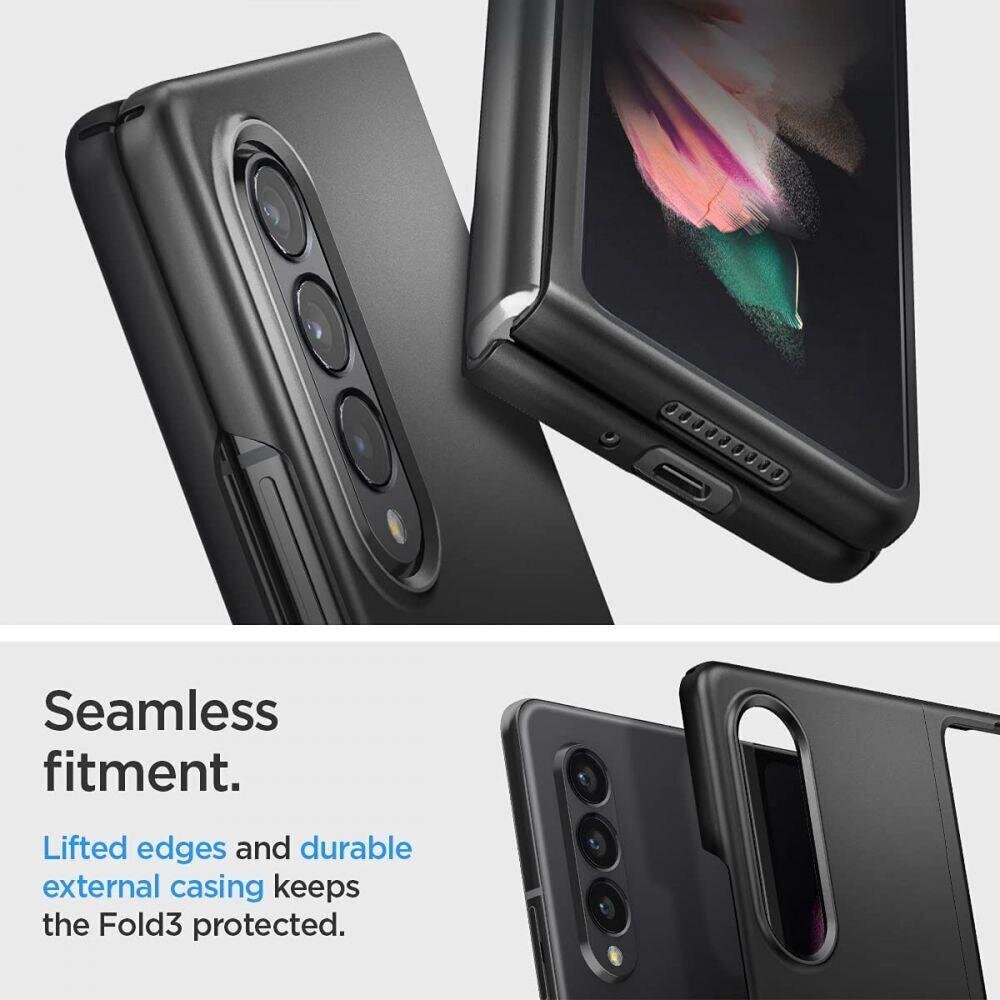 Spigen Airskin, skirtas Samsung Galaxy Z Fold 3, juodas kaina ir informacija | Telefono dėklai | pigu.lt