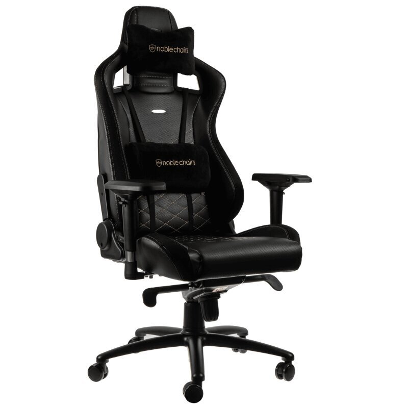 Žaidimų Kėdė noblechairs EPIC Black/Gold PU Leather (Juodai Auksinė PU Oda) kaina ir informacija | Biuro kėdės | pigu.lt