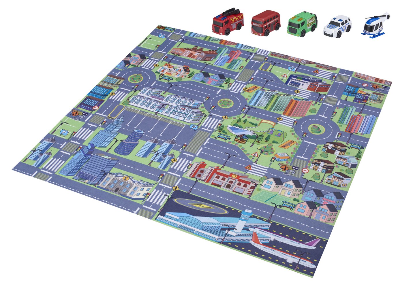 TEAMSTERZ Žaidimų kilimėlis „Miestas“ цена и информация | Žaislai berniukams | pigu.lt