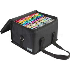 Набор двухсторонних маркеров-фломастеров (алкогольных) в черном мешке, 168 шт. цена и информация | Принадлежности для рисования, лепки | pigu.lt