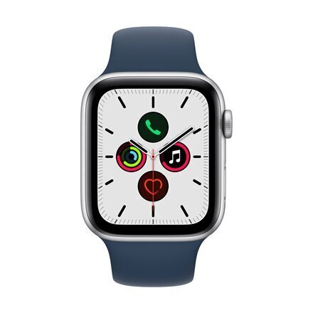 Apple Watch SE2nd Gen GPS, 44mm Silver Aluminium Case ,Abyss Blue Sport Band - MKQ43UL/A цена и информация | Išmanieji laikrodžiai (smartwatch) | pigu.lt