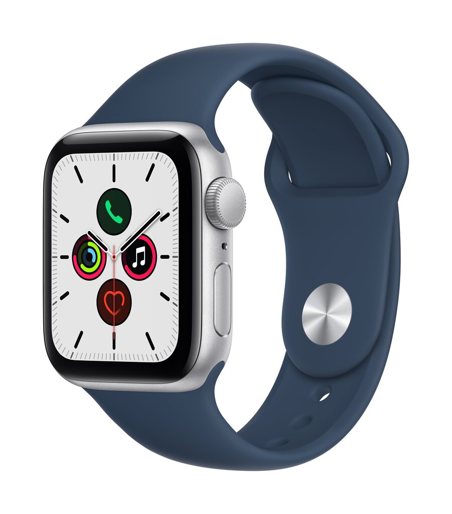 Apple Watch SE2nd Gen GPS, 44mm Silver Aluminium Case ,Abyss Blue Sport Band - MKQ43UL/A kaina ir informacija | Išmanieji laikrodžiai (smartwatch) | pigu.lt