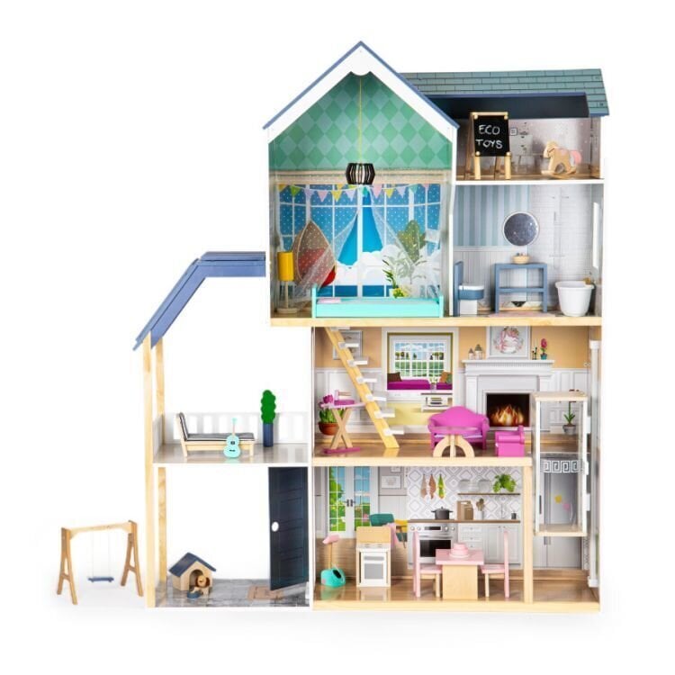Lėlių namelis Ecotoys Grace цена и информация | Žaislai mergaitėms | pigu.lt
