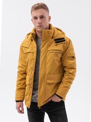 Куртка мужская с капюшоном Ombre C504, горчичный цена и информация | Мужские куртки | pigu.lt