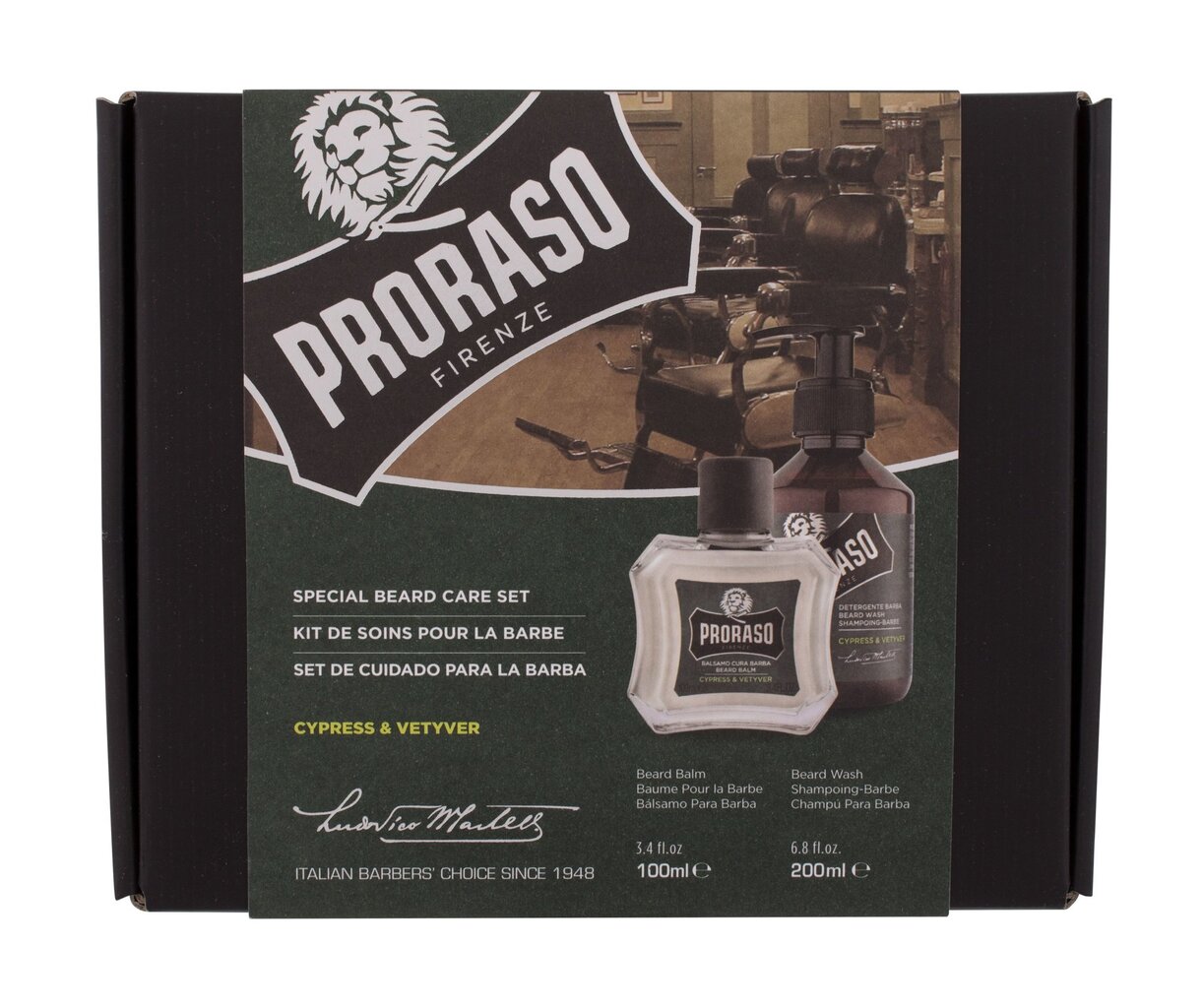 Dovanų rinkinys Cypress & Vetyver: barzdos šampūnas, 200 ml + barzdos balzamas, 100 ml kaina ir informacija | Skutimosi priemonės ir kosmetika | pigu.lt